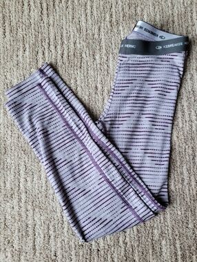 ICEBREAKER MERINO LIGHTWEIGHT BASE LAYER LEGGINGS PURPLE YOUTH SIZE 8 YEARS